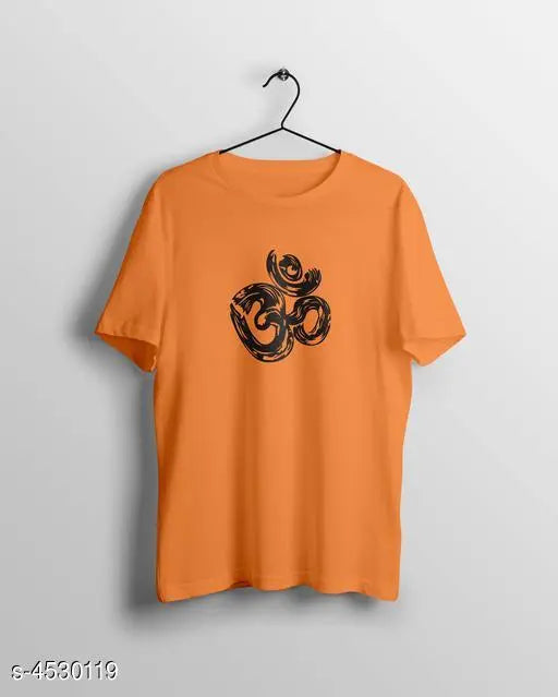 Stylish men's cotton t-shirt, short sleeves, printed design. White t-shirt on mannequin