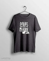Short-sleeved printed cotton t-shirt for men, unique design, size S-XXL, made in India