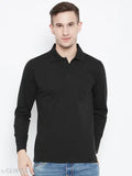 Fancy cotton long sleeve men's T-shirt in solid pattern, available in M, XL, XXL sizes