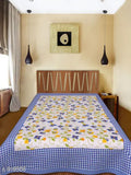 Trendy cotton printed single bedsheet, vibrant design, 1 piece, 107x89 inches, 144 thread count
