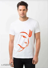 New stylish men's printed polyester T-shirt, short sleeves, M size with chest 38in, length 27in
