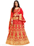 Indian ethnic net lehenga, unstitched with embroidered blouse and dupatta, 2.5m length