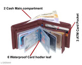 Stylish brown leather wallet, faux leather with textured net pattern for men, free size accessory from India