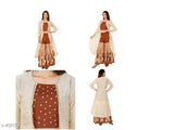 Brown polka dot Chanderi cotton kurta with sharara, women's traditional Indian wear