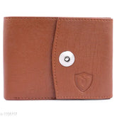 Stylish artificial leather men's wallet, solid pattern, free size, Made in India