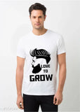 Trendy stylish men's polyester t-shirt with printed design, short sleeves, size M (38in/28in), made in India