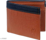 Samtroh Dechable card holder: Solid PU leather men's wallet with 2 compartments, textured body, and additional slots