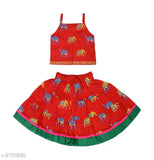 Fabulous kids' cotton printed top & skirt, vibrant design in various sizes (9-12M, 1-2Y, 2-3Y, 3-4Y, 4-5Y, 5-6Y), Indian origin
