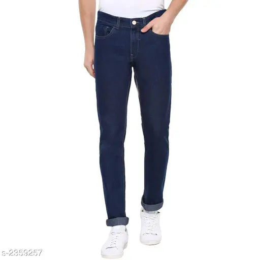 Casual denim solid jean in sizes 28, 30, 32, 34, 36. Classic indian-made casual denim wear