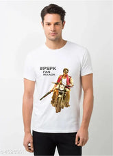 Trendy polyester men's T-shirt, printed pattern on short sleeves, sizes M, L, XL, XXL from India