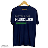 Pure cotton men's printed t-shirt, short sleeves, vibrant pattern design - size L