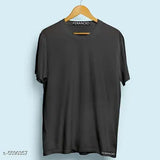 Fashionable cotton men's short-sleeved solid T-shirt, trendy apparel for casual wear, size M or L originated from India