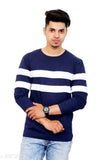 Trendy cotton blend long sleeved men's t-shirt with printed design, affordable fashion for men from India