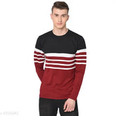 Stylish men's cotton long-sleeve colorblocked T-shirt, navy blue and gray, size S for chest 38 in and length 26.5 in