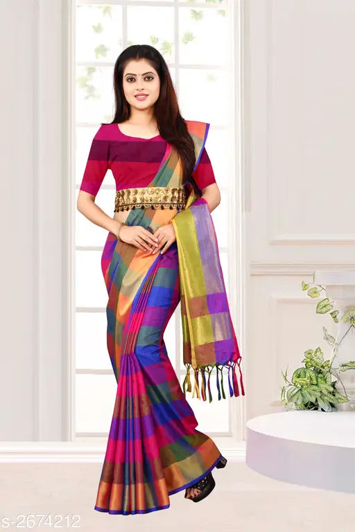 Solid cotton silk saree, Trushti Glamarous belt style, Indian-origin fashion accessory