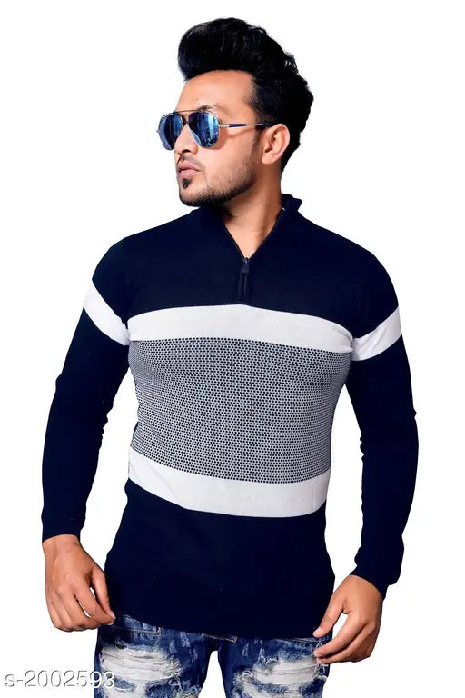 Men's classy cotton casual long-sleeve colorblocked T-shirt, cool and comfortable apparel for men, fashionable wear on display