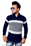 Men's classy cotton casual long-sleeve colorblocked T-shirt, cool and comfortable apparel for men, fashionable wear on display