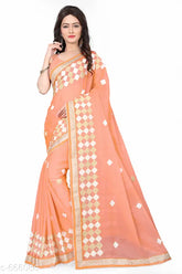 Versatile ethnic chiffon saree with zari border, Indian handcrafted silk clothing for traditional wear