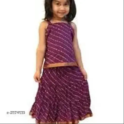 Indian-made 3-12 month girls lehenga choli, vibrant traditional attire for kids