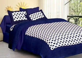 Jaipuri beautiful cotton double bedsheet (140 thread count), printed bed and pillow covers set