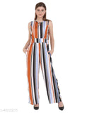 Crepe sleeveless printed net jumpsuit, Aishani ensemble women's fashion, India-made
