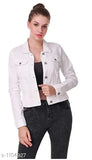 Solid long-sleeve women's denim jacket from India