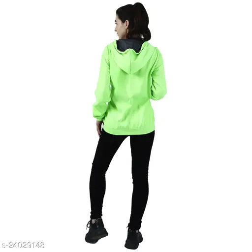 Indian-origin cotton blend women's full sleeve kangaroo pocket pullover hoodie with zip - CKHDG04, urban stylish and soft fleece knit