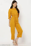 Cotton Trendy PartyWear jumpsuit for women, solid net pattern in three-quarter sleeves. S (34-28-35), M (36-30-35), L (38-32-35) sizes available, made in India