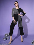 Solid crepe dupatta jumpsuit for parties, made in India