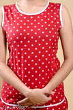 Smooth cotton night suit, easy comfort breathable top & shorts with polka print, perfect for sleepwear (XS-XL), India origin