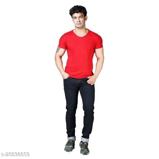 Solid denim men's jeans, trendy fit from India - size 32 (waist 32in, length 38in)