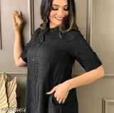Striped cotton kurta petite set for women, short-sleeved palazzo bottoms, Indian origin