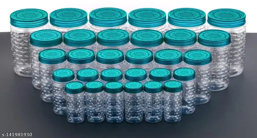 Seagreen disposable food containers combo set - 250ml, 300ml, 650ml, 1200ml, 2000ml airtight plastic kitchen storage containers pack of 30 for grocery use
