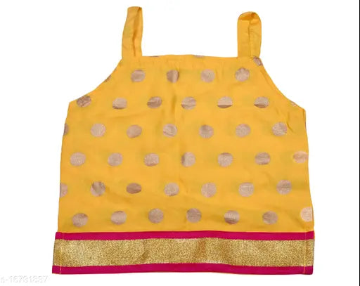 Polka dot rayon lehenga and choli for baby girls, 3-6 months, India
