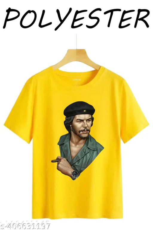 Printed polyester Che Guevara children's shirt, short sleeves, multiple sizes available