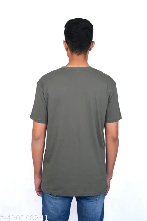 OliveNavy Antargo cotton round neck half sleeve T-shirts for men, premium quality 100% cotton with 160 GSM, pack of 2
