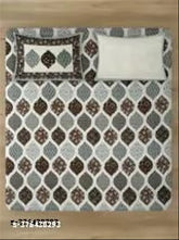 Multi-color print cotton king size bed sheet with 2 pillow covers, ethnic motifs on superfine flat sheets, ideal for adult summer use