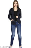 Fleece solid-colored women's jacket & waistcoat for an upscale evening, made in India