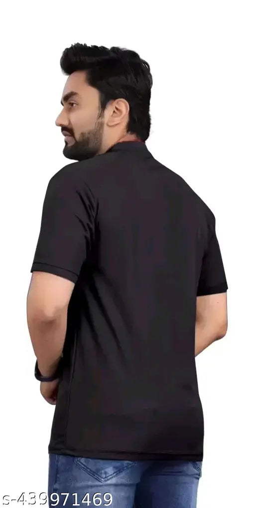 Stylish men's cotton blend solid t-shirt, short sleeves, available in S, M, L, XL, XXL