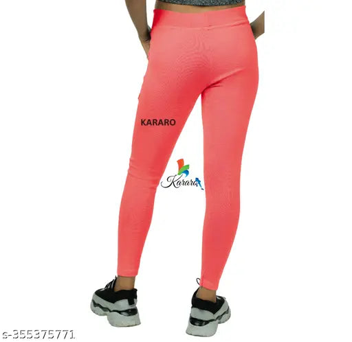 Stylish cotton blend jeggings pack of 5, comfortable and lightweight with solid colors, perfect for everyday wear. Made from recycled hosey cotton waste blended with polyester, sizes include 26, 28, 30, 32, 34, free size, all made in India