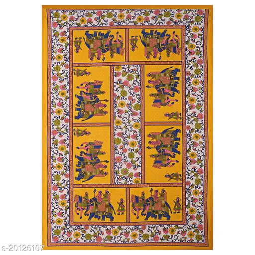 White 100% cotton single bedsheet with pillow cover, Jaipuri pattern, ideal for bed linen refresh
