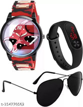 Redavitoe alloy sports watches, black digital-analog with GPS, free size, shock resistant on wrist