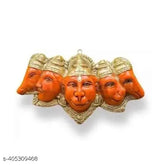 Orange Utkarsh Polyresin Panchmukhi Hanuman Ji door entrance statue, traditional home decor for gifting, protection from evil eye, 176 cms wide (pack of 1)