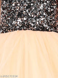 Gold net hilow dress, embellished for kids party wear, 1-12 years sizes available