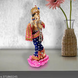 Premium resin Krishna idol with flute, Indian home decor for living room, bedroom, offices, or pooja room - brings positive vibes and spiritual energy