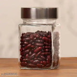 300 ml cube glass canister for pickles, spices, jam & pulses preservation - airtight, durable, & space-saving storage solution