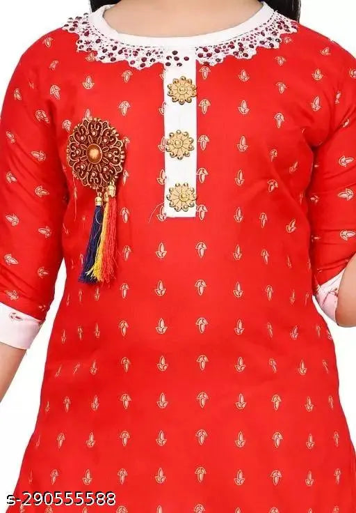 Pretty Girls Salwar Suit with Dupatta - Indian cotton linen party wear co-ord set for summer, pack of 1