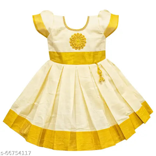 Solid net Kerala frock, adorable Indian style dress for toddlers aged 6-23 months