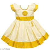 Solid net Kerala frock, adorable Indian style dress for toddlers aged 6-23 months