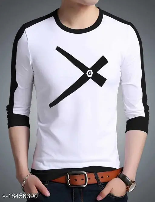Striped polyester long-sleeve t-shirt for men by Axxitude, size M-XL on display